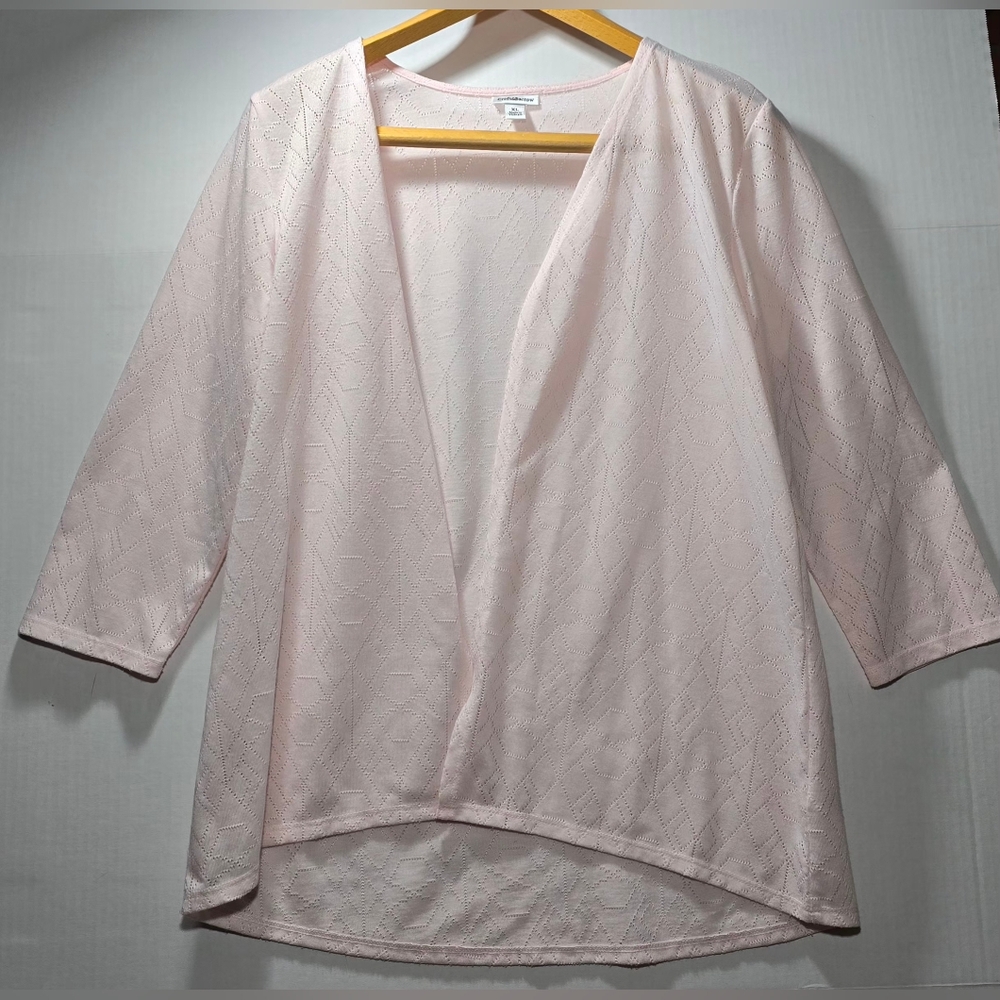 Light Pink Open Front Cardigan from CROFT&BARROW size XL